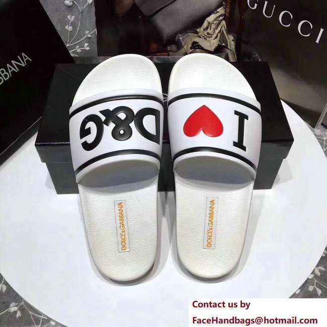 Dolce  &  Gabbana I Love D & G Slippers White 2018